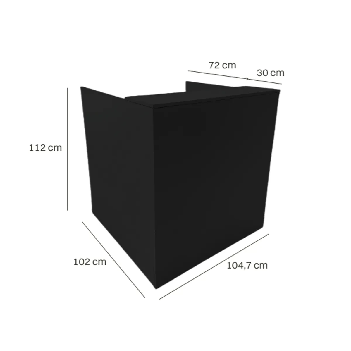 Bar Cube, 1m, črn